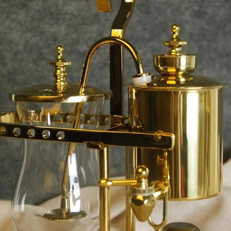 Luxury Vintage Style Home Coffee Maker Pot Belgian Royal Coffee Machine Set Siphon Drop Manual Coffee Grinder