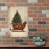Vintage Santa Sleigh Metal Tin Sign 12x8 Inch Christmas Wall Art Home Decor
