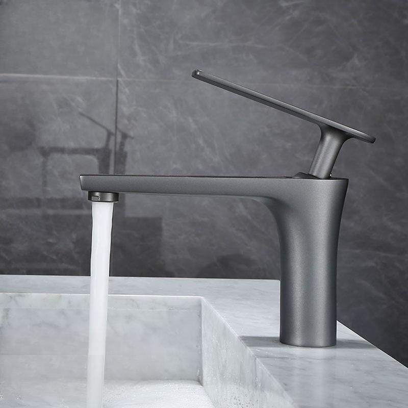 Bathroom Under Counter Basin Splash-proof Faucet Nordic Light Luxury Above Counter Wash Basin Full Copper Cold Faucet Bathroom Cabinet