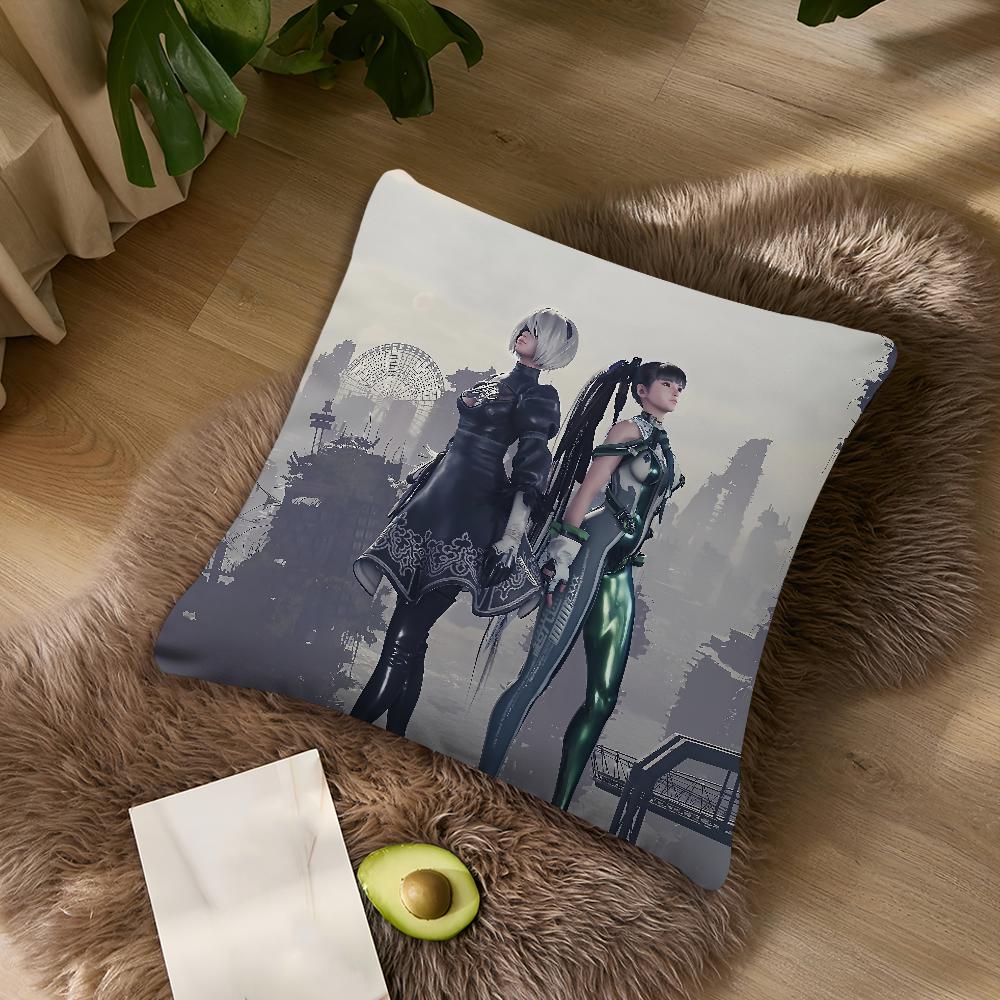 Игра Stellar Blade Nier DLC Подушка Для Спальни Автомобиля Кофейни Комнаты Мягкая И Гостиной Дивана Декоративная Наволочка Чехол Peach skin 18*18(CM)-1Pcs