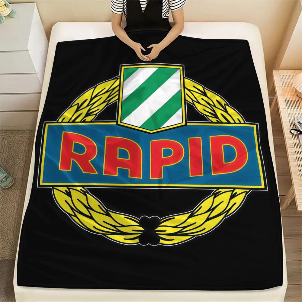 Coperta in Flanella Logo Rapid Wien, Alta Qualità, Confortevole per Tutte le Stagioni, Decorazione per la Casa, Calore e Comfort