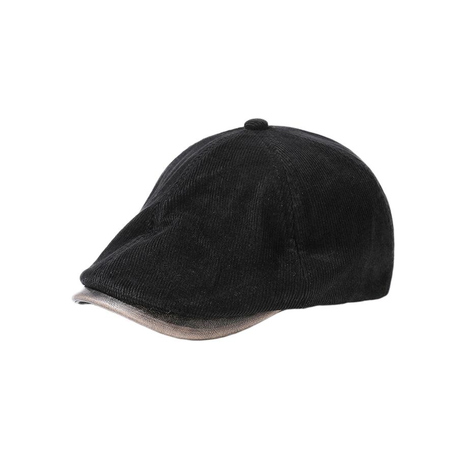 Autumn And Winter Retro Corduroy Newsboy Cap British Style Newsboy Cap, Japanese Street Style Artistic Duckbill Hat For Men