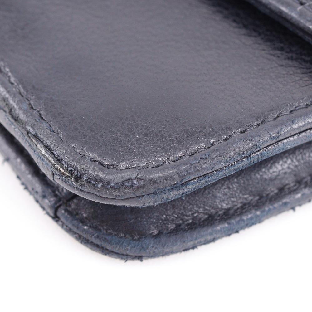 Chanel COCO Mark Purse Vintage Black Lambskin Women Used