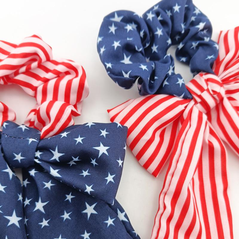 American Flag Red Blue and White Girl Ribbon American Independence Day Hair Band Women's Rabbit Ear Ribbon Bow Headband