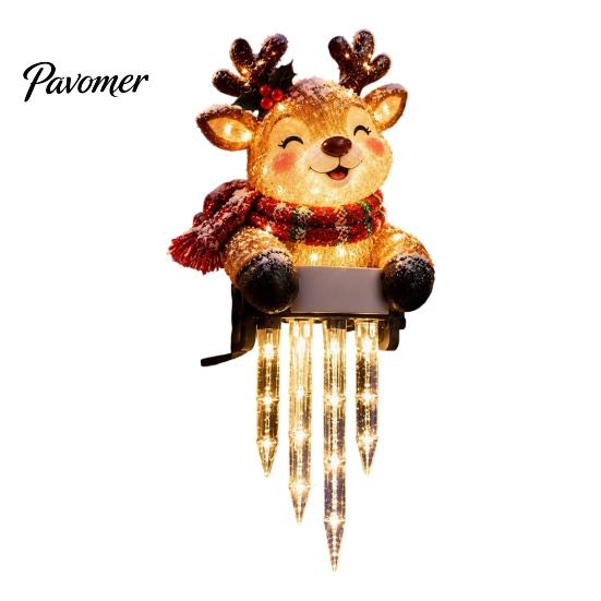Christmas Lighted Garland Accents Winter Glow Snowman Icicle Light Decor, Outdoor Decorations, Hanging Wonderland Entrance Trim LED Holiday Lights for