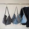 Große Tragetasche Damen Denim Schultertasche Unterarmtasche
