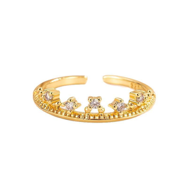 925 Sterling Silver Jewelry Luxury Crystal Crown Finger Rings for Women Wedding Party Jewelry For Girls Friend Gift