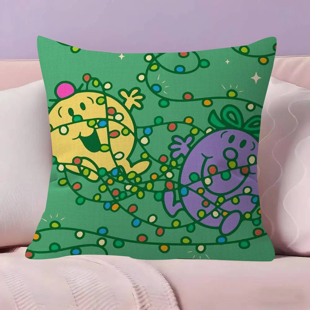 MrMen And LLittle MMiss Cushion  Cushion Cover Pillowcase Upholstery Sofa Throw Pillow Home Decor Pillowcas