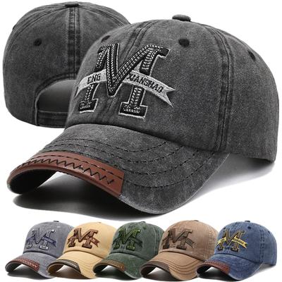 Unisex Baseball Cap M Brief Stickerei Papa Hut Frauen Männer Outdoor gewaschene Baumwolle Cap