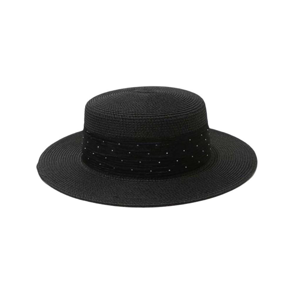 

Wide Brim Sunscreen Bucket Hat with Rhinestone Women s Sun Hat Simple Straw Woven Hat Hiking чорний