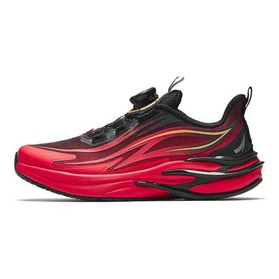 Kids Flame Trendy Fashion Lightweight Shock Absorption Low-Top Running Shoes Unisex Sneaker Black Red 312515517-3