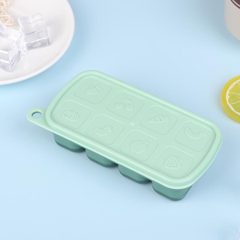 

8 сеток, силиконовая форма для льда с крышкой, сделай сам, 3D-форма для льда, сока, напитков, виски, коктейлей, декора кухни зелёный