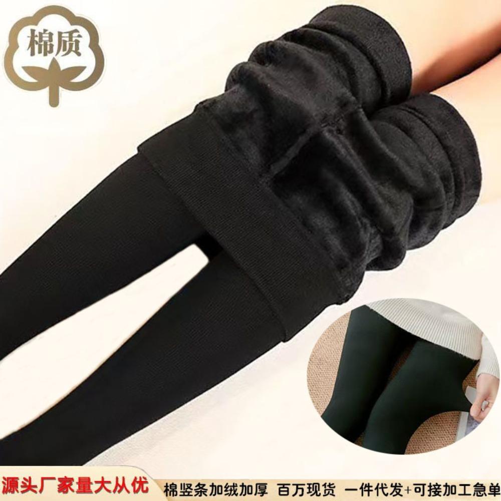 Флисовые леггинсы женские осенние и зимние толстые теплые леггинсы One Size — фото 3