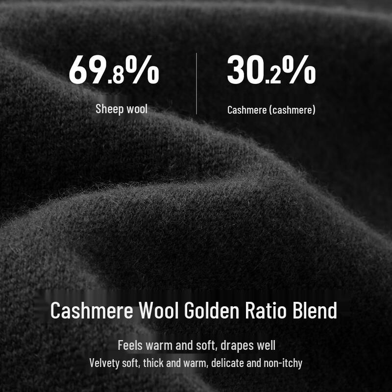 Men's Cashmere Wool Blend Round Neck Pullover Sweater