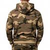 Men S Camouflage Fleece Hooded Sweatshirt With Side Pockets