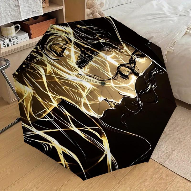 

1pc Ethereal Lines Michael Jackson Automatic Folding Umbrella, Portable Collapsible Design, Casual Outdoor Accessory L1202023