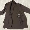 Used New, unused, dark brown, long knit cardigan, L size (Wool/Cashmere)