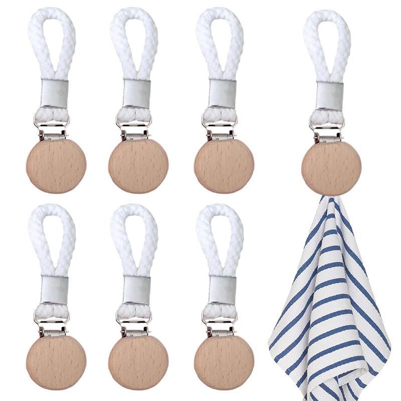

6 штук Подвесной зажим для кухонных полотенец, Металлические зажимы для кухонных полотенец с петлей для подвешивания, Крючки-зажимы для ткани белый