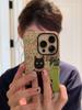 Husă Telefon Ceramică Retro cu Pisică Neagră și Flori pentru Apple iPhone 17ProMax - Mată Strat Dublu Rezistentă la Șocuri Durabilă Acoperire Completă pe iPhone 17/16/15/14/13/12/11
