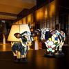 Cute Animal Cow Table Lamp Mini Cow Night Light with Chargeing Port Portable Bedside Table Lamp for Living Room Bedroom, Dormitory Office(Multicolor)