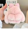 Rabbit Doll Bag Pendant Fashion Pluff Bunny Keychain Fluffy Cute Play Dead Rabbit Bowknot Smooth Rabbit Fur Keychain Girl Friend