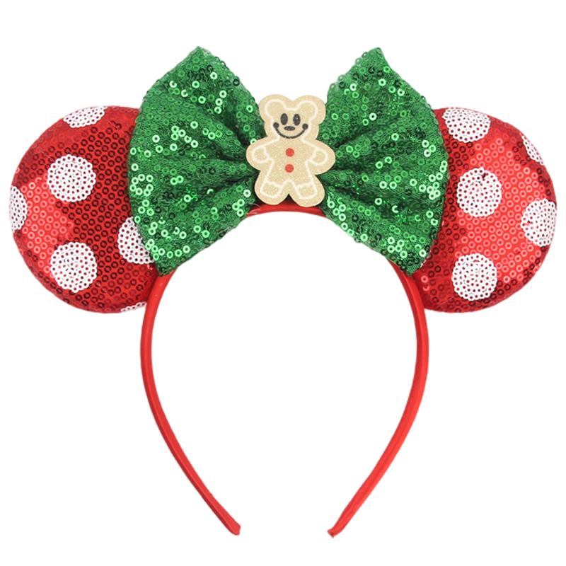 Neues Weihnachts-Mausohren-Stirnband für Mädchen Einheitsgröße Pailletten Schleife Haarband Festival Party DIY Haarschmuck Boutique