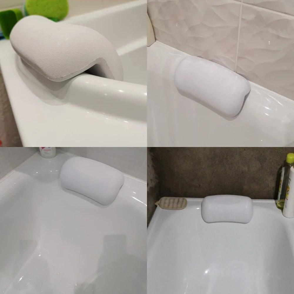 With Suction Cups Easy To Clean SPA Bath Pillow Bathroom Accessories Bathtub Headrest Non-slip Soft