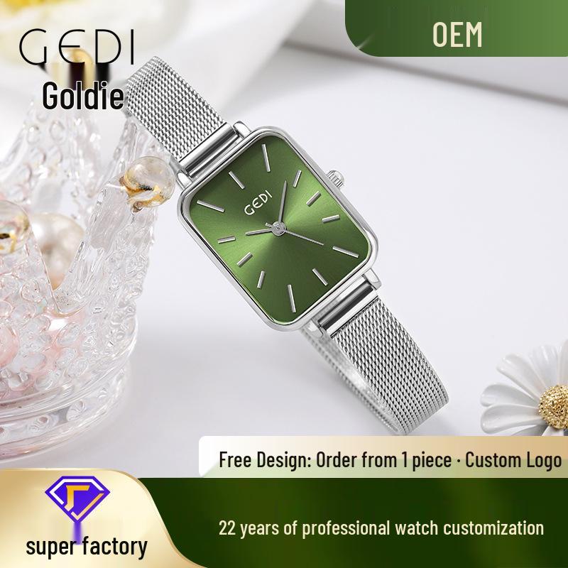 Gedi Women's Ultra-Thin Quartz Mesh Band Waterproof Watch