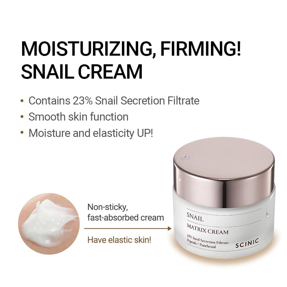 Scinic Snail Matrix Cream 50ml/ Anti-Aging, Moisturizing, Elastic Care, Wrinkle Care, Korean Cosmetics, Kbeauty