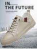 Men's Spring-Summer Casual Leather Board Shoes: Small Size Perforated White Lace-ups