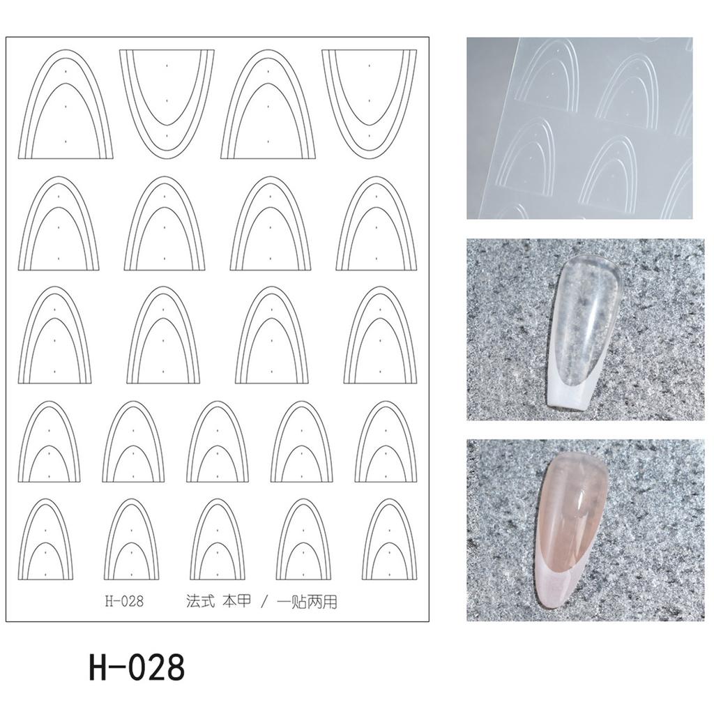 Multifunctional Hollow Lace French Nail Stickers Self-Adhesive Slider Nail Art Decals Decoration DIY Ombre Nail Art Design Tools