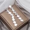 Fashion Round Star Pendant Long Tassel Earrings For Women Girls Simple Style Geometric Shaped Stud Ear Jewelry Party Gifts