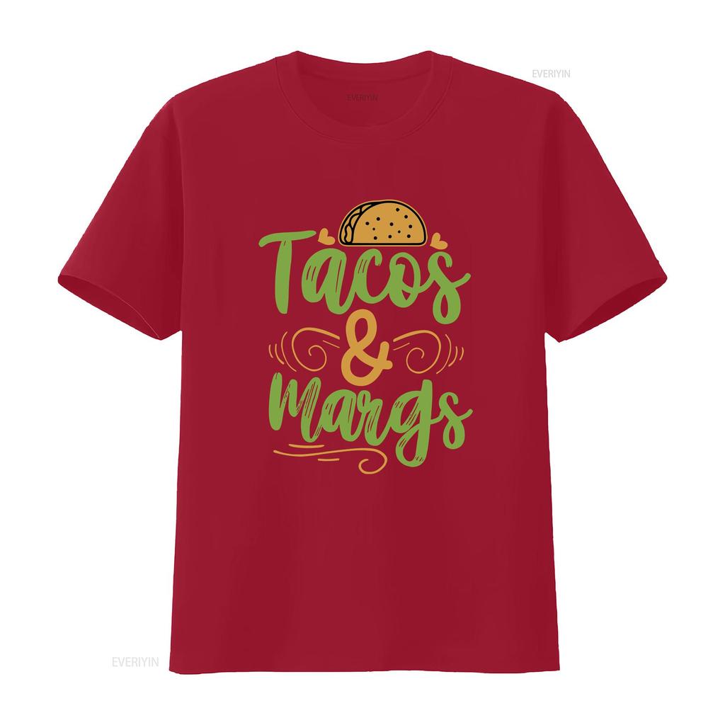 Tacos and Margs T Shirt  Vintage Washed Stretched Versatile Unisex Breathable Homme Soft Graphic Comfortable Slightly Stylish