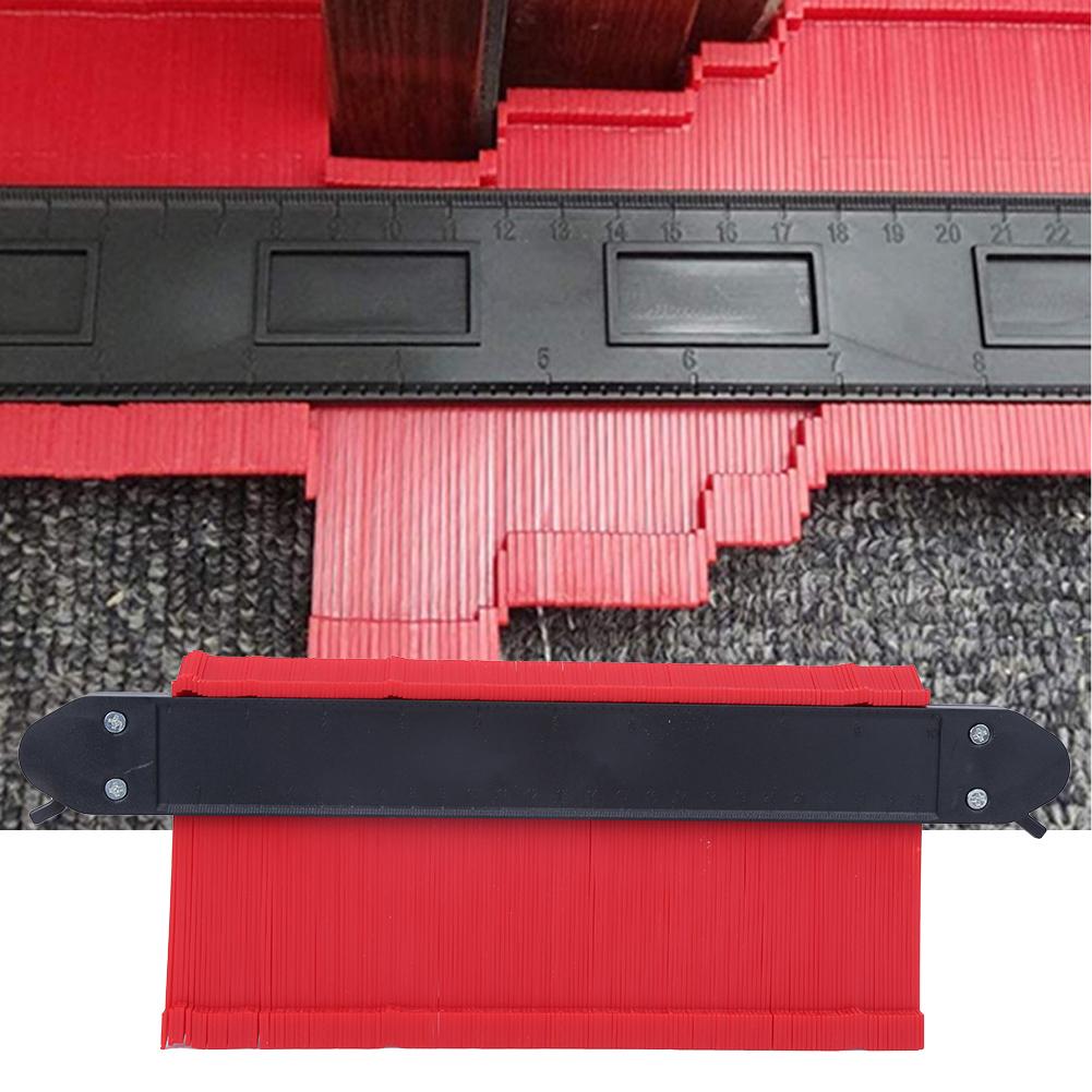 Multifuncțional 10in Lățime Dublu Blocare Contur Neregulat Șablon Riglă Instrument de Măsurat pentru Prelucrarea Lemnului