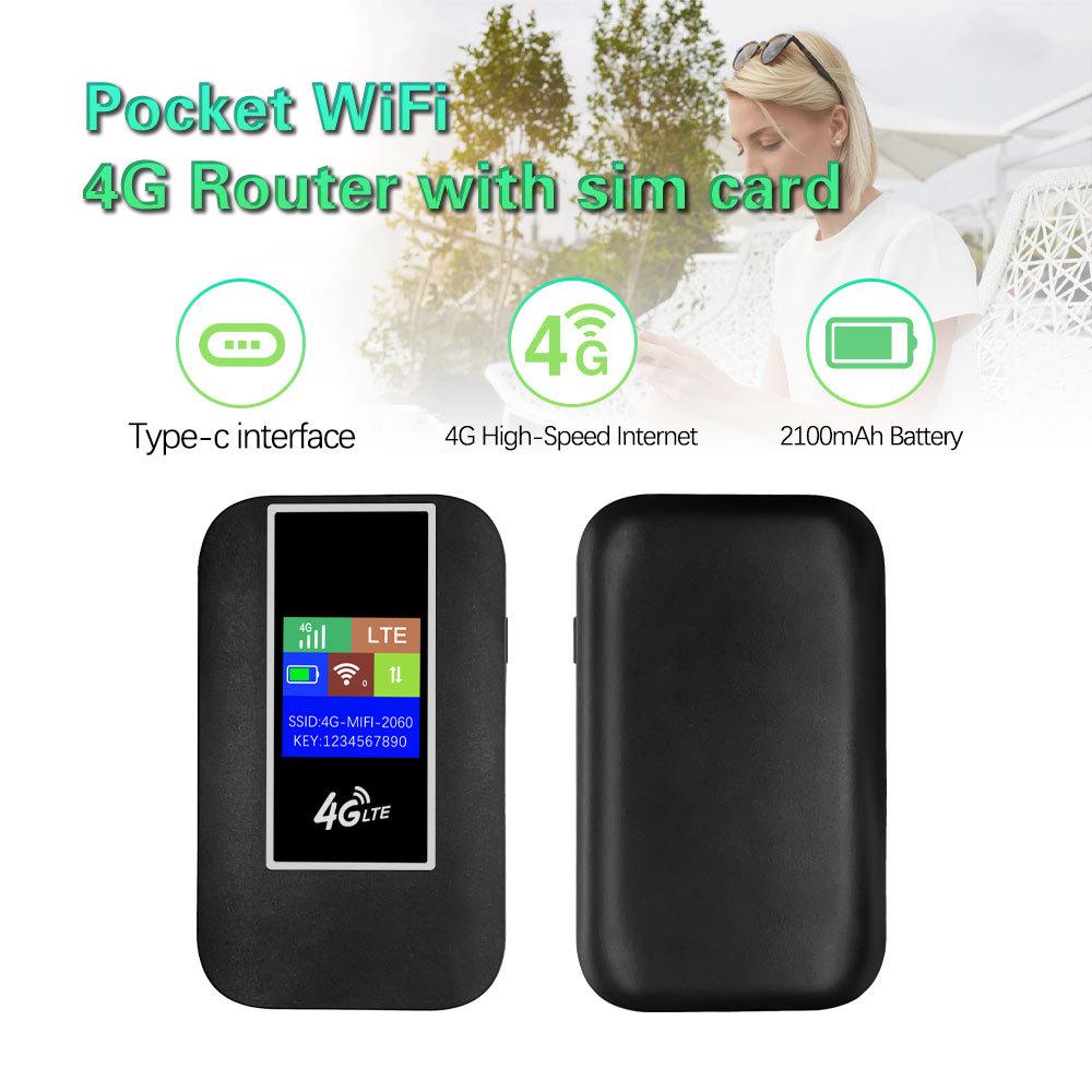 Portable 4G LTE Pocket WiFi Router with Color Screen