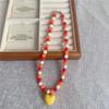 Fashion Cute Candy Color Heart Pendant Resin Beaded Choker Necklace For Women Girls Trendy Goth Vintage Aesthetic Accessories