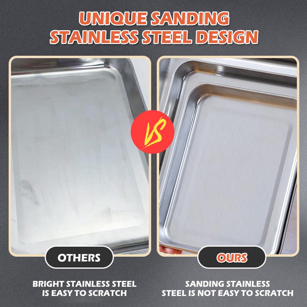 Edelstahl Backblech mit Rost Antihaft Grillblech Kuchen Backen Abkühlgitter Abtropfschale Küche Outdoor Grillwerkzeuge