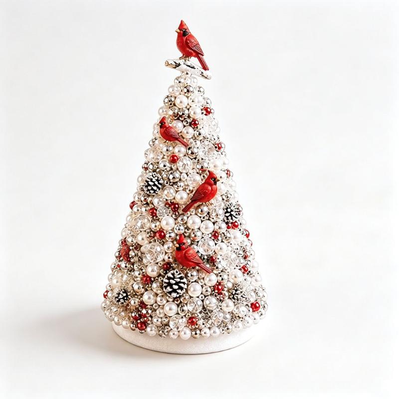 Kit Albero di Natale con Perline Fai da Te Stella Educativa Decorazione da Tavolo Albero di Natale in Schiuma Conica Fatto a Mano Decorazione per Festa di Natale Regalo