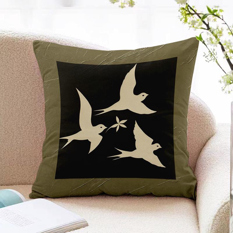 American Retro Pillow Cover Sofa Living Room Cushion Cover Office Waist Pillow Bedside Square Pillowcase Removable and Washable