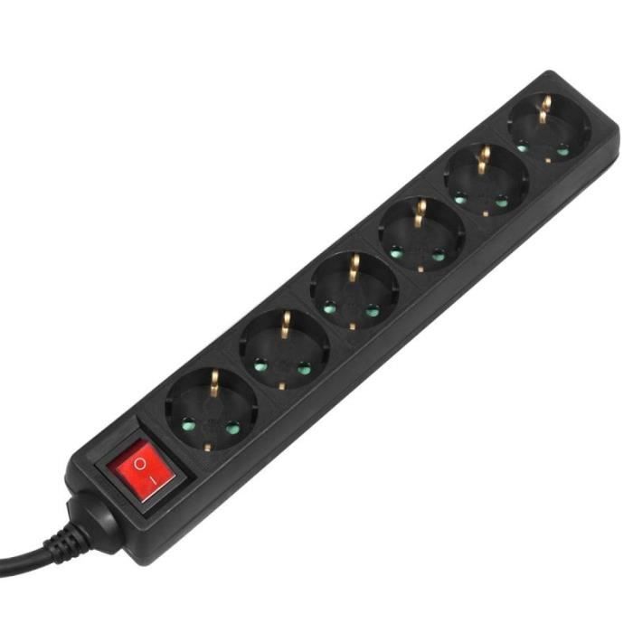 Bande de puissance - maclean - mce195g - 6 prises - 5m - protection de l'enfance