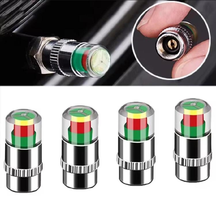Leakproof Tire Valves Caps Car Tire Pressure Indicator Easy Installation Alert Monitoring Valves Cap Sensor