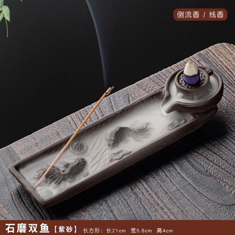 Creative Thousand Miles Landscape Incense Burner Ceramic Downward Flowing Smoke Ox Design for Home Tea Ceremony Decor Gift