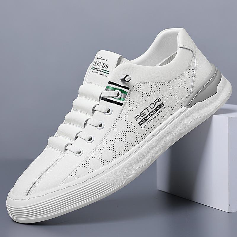 Fashion Summer Fashion Hollow Platform Men's Sneakers Designer Soft Sole Casual Man Board Shoes Fashion Lightweight Leather Male Shoes