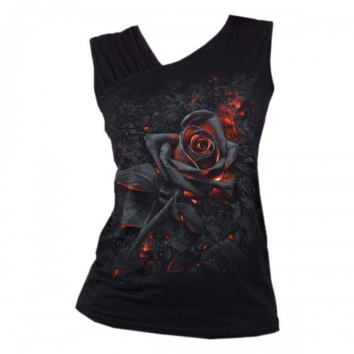 Spiral Womens/Ladies Burnt Rose Gathered Shoulder Vest Top