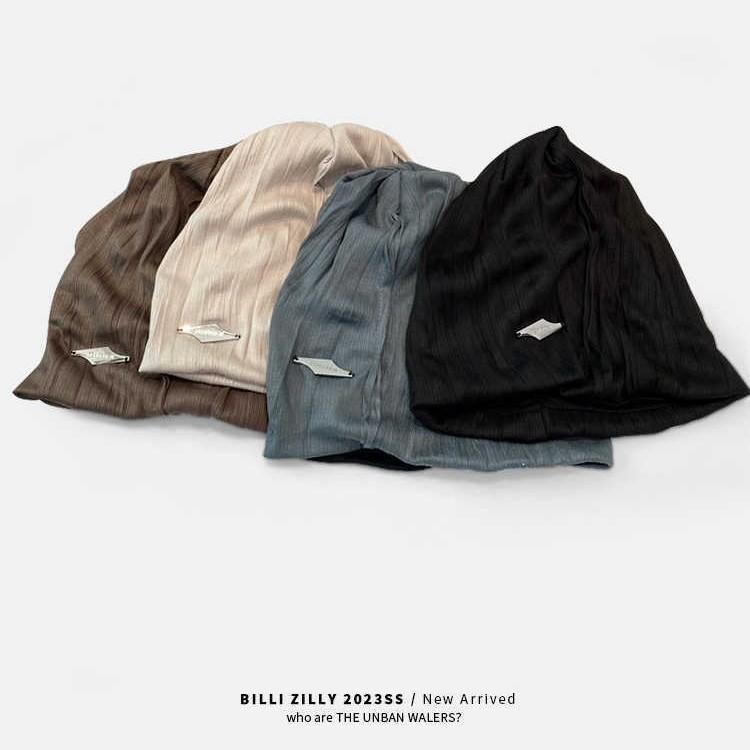 Autumn and Winter Metallic Label Cold Hat Big Head Hat Women's Face Small Pile Hat Texture Versatile Warm Pullover Hat