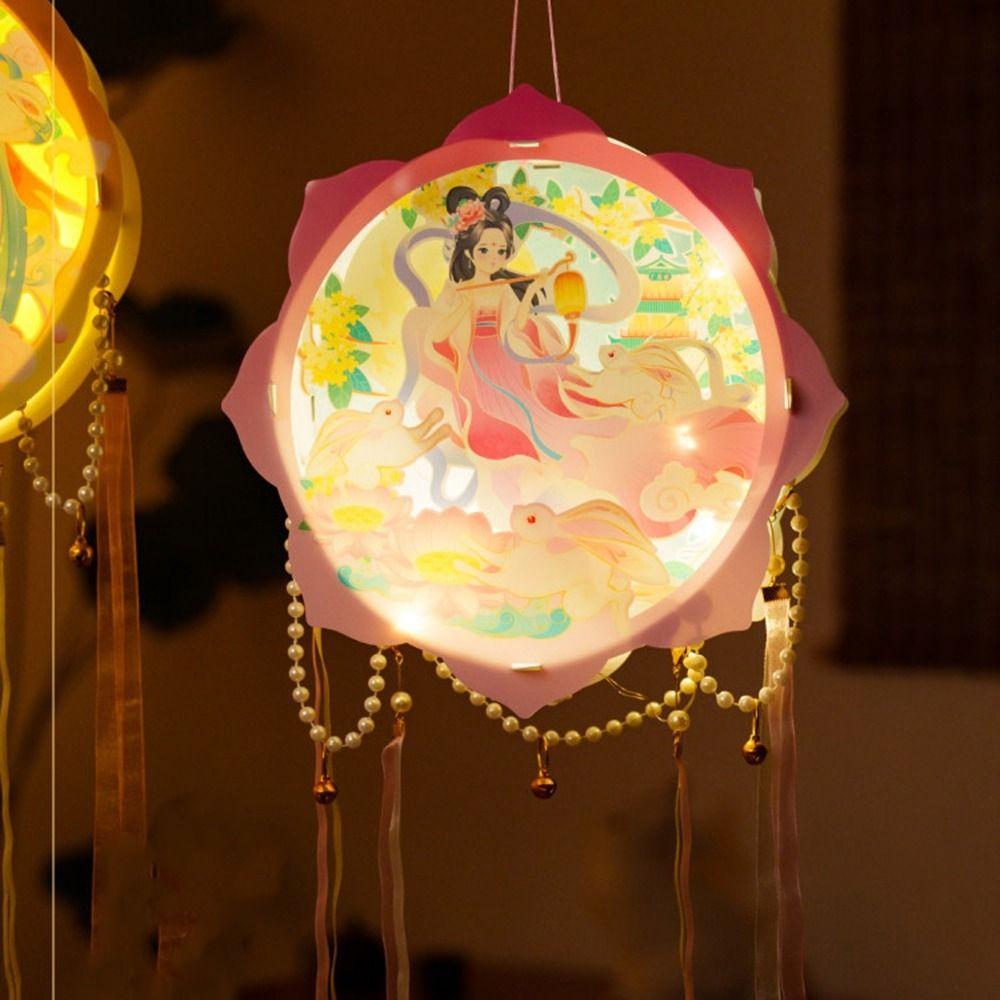 Handmade Handheld Rabbit Lantern Chinese Style DIY Material Bag  Dancing Props