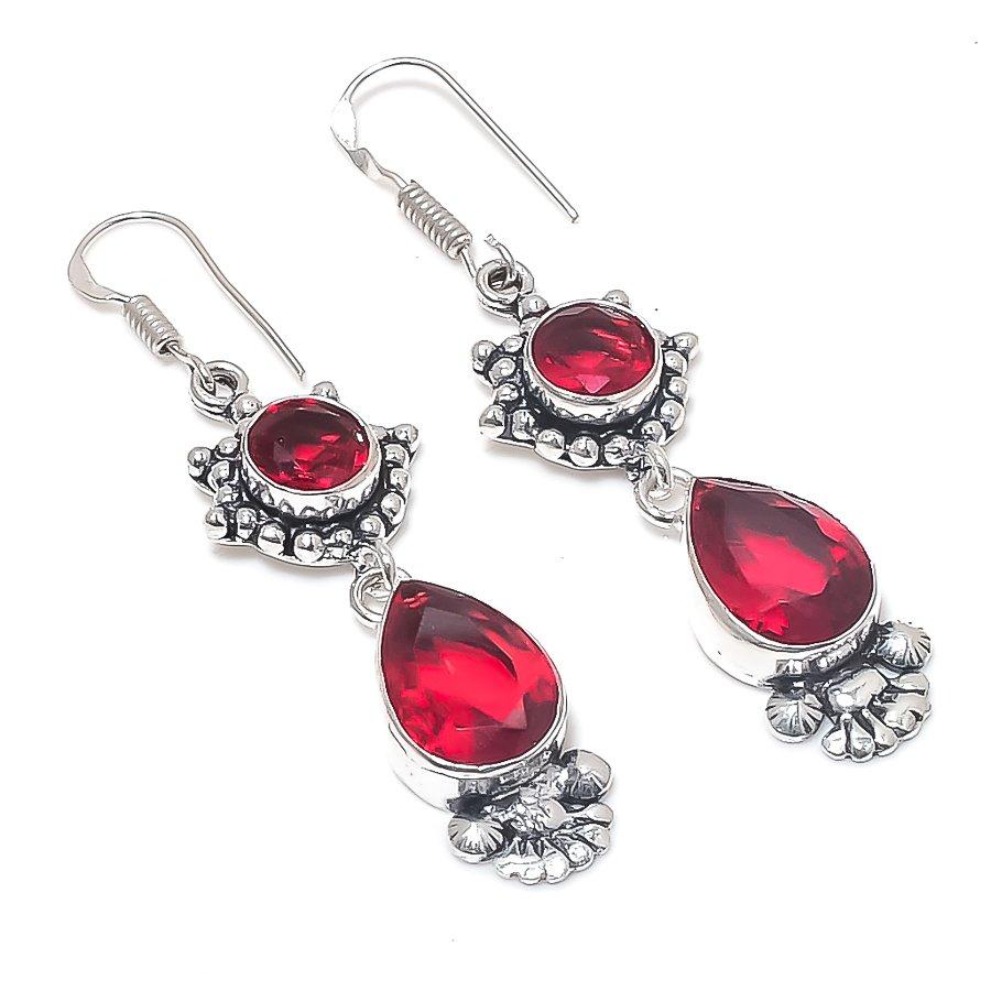 

Garnet Gemstone 925 Sterling Silver Earring 2.29