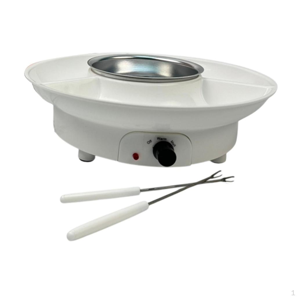 Electric Fondue Pot Set EU Plug Kitchen Gadgets for Dippings Entrees Candies White