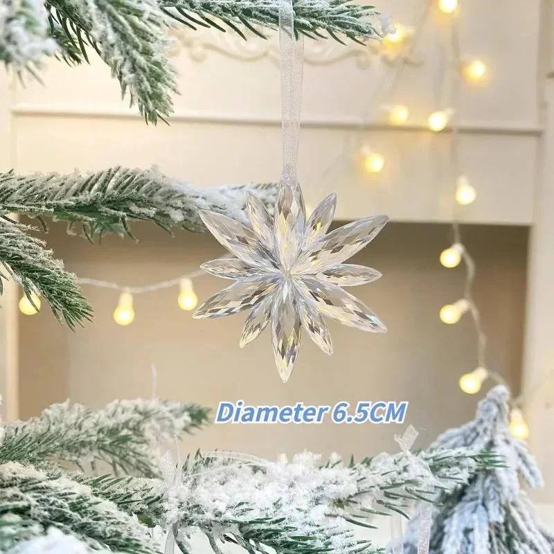 3pcs/set Christmas Decorations Christmas Transparent Plastic Snowflake Pendants Christmas Tree Home Decorations