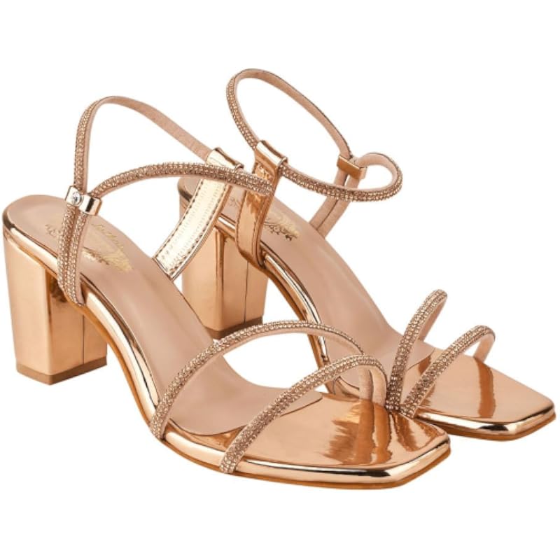 Shoetopia Girls Heel-1246 Rose-Gold Heeled Sandal - 8 Uk (Girls-Heel-1246-Rose-Gold)